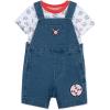 Little Me baby-boys 2-piece Tee Shirt and Shortall Set(Denim Blue)
