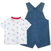 Little Me baby-boys 2-piece Tee Shirt and Shortall Set(Medium Knit Denim)