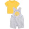 Little Me Baby Boy Shortall Set – 2-Piece, Tee Shirt and Overall Shorts, Cute and Comfy Outfits(Yellow Lion)
