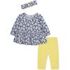 Little Me Baby Girls’ 3-Piece Tunic, Pant and Headband Set, 3-24 Months(Medieval Blue/Banana Cream)