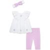 Little Me Baby Girls’ 3-Piece Tunic, Pant and Headband Set, 3-24 Months(Orchid Bouquet/White)