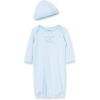 Little Me Clothes for Baby Boys’ 2-Piece Nightgown and Cap Set 100% Cotton with Elastic Bottom, Baby Essentials, 0-3 Months(Thank Heaven)