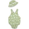 Little Me Clothes for Baby Boys’ Gauze Sunsuit and Hat Set, 3 to 12 Months(Reseda/Marshmallow)
