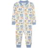 Little Me Clothes for Baby Boys’ Zip Front Pajama Footie, 12-24 Months(Marshmallow/Placid Blue)