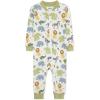 Little Me Clothes for Baby Boys’ Zip Front Pajama Footie, 12-24 Months(Marshmallow/Tarragon)