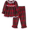 Little Me Clothes for Baby Boys’ and Girls’ Christmas Matching Plaid Pajamas and Nightgowns, 3 Months up to Girls 10(Girl Plaid 2pc Pj)