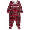Xmas Holiday Christmas Plaid Footie Sleeper Girls