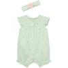 Little Me Clothes for Baby Girls’ 100% Cotton Romper and Headband Set, 3-12 Months(Ambrosia/Multi)