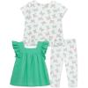 Little Me Clothes for Baby Girls’ 3-Piece Tunic and Pant Play Sets, 12 Months – 4 Toddler(Ivory Print)