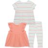 Little Me Clothes for Baby Girls’ 3-Piece Tunic and Pant Play Sets, 12 Months – 4 Toddler(Pink)