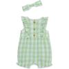 Little Me Clothes for Baby Girls’ Gauze Romper and Headband Set, 3-12 Months(Green)