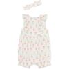 Little Me Clothes for Baby Girls’ Gauze Romper and Headband Set, 3-12 Months(Pink)