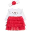 Little Me Clothes for Baby Girls’ Holiday Bodysuit and Dress Set, 3 Months – 12 Months(Candy White)
