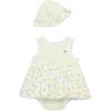 Little Me Clothes for Baby Girls’ Popover Bodysuit Dress and Hat Set, 3-12 Months(Pale Banana/White)