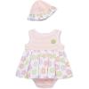 Little Me Clothes for Baby Girls’ Popover Bodysuit Dress and Hat Set, 3-12 Months(Peach Amber/Multi)