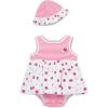 Little Me Clothes for Baby Girls’ Popover Bodysuit Dress and Hat Set, 3-12 Months(Rouge Red/White)