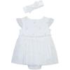 Little Me Clothes for Baby Girls’ Popover Bodysuit Dress and Headband Set, 3-12 Months(White)