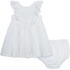 Little Me Clothes for Baby Girls’ Sundress with Panty, 12 Months – 4 Toddler(White)