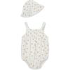 Little Me Clothes for Baby Girls’ Terry Bubble Romper and Hat Set, 3 to 12 Months(Marsmallow/Multi)