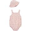 Little Me Clothes for Baby Girls’ Terry Bubble Romper and Hat Set, 3 to 12 Months(Mary’s Rose/Multi)