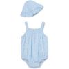 Little Me Clothes for Baby Girls’ Terry Bubble Romper and Hat Set, 3 to 12 Months(Nantucket Breeze/Multi)