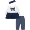 Little Me Clothes for Baby Girls’ Tutu Shirt and Legging Set, 3 Months to 24 Months(Medieval Blue/Marshmallow)