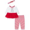 Little Me Clothes for Baby Girls’ Tutu Shirt and Legging Set, 3 Months to 24 Months(White/Christmas Red)