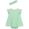 Little Me Simply Essential Solids 100% Organic Clothes for Baby Girls’ Dress and Headband Set, 3-12 Months