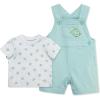 Little Me baby-boys 2-piece Tee Shirt and Shortall Set(Aquifer/Pale Grey)