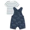 Little Me baby-boys 2-piece Tee Shirt and Shortall Set(Blue Whales)