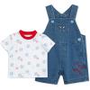 Little Me baby-boys 2-piece Tee Shirt and Shortall Set(Medium Knit Denim)