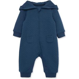 Little Me Baby Boys’ Essential Solids Quilted Hooded Zip Up Jumpsuit Coverall, 0-12 Months