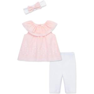Little Me Baby Girls’ 3-Piece Tunic, Pant and Headband Set, 3-24 Months(Almond Blossom/White)