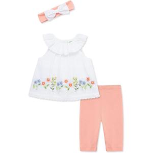 Little Me Baby Girls’ 3-Piece Tunic, Pant and Headband Set, 3-24 Months(Pink Floral)