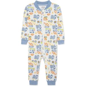 Little Me Clothes for Baby Boys’ Zip Front Pajama Footie, 12-24 Months(Marshmallow/Placid Blue)