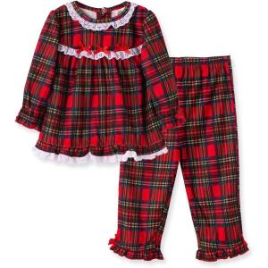 Little Me Clothes for Baby Boys’ and Girls’ Christmas Matching Plaid Pajamas and Nightgowns, 3 Months up to Girls 10(Girl Plaid 2pc Pj)