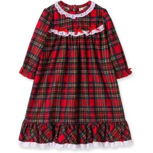 Little Me Clothes for Baby Boys’ and Girls’ Christmas Matching Plaid Pajamas and Nightgowns, 3 Months up to Girls 10(Plaid Gown)