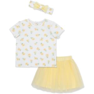 Little Me Clothes for Baby Girls’ Fashion Skirt and Headband Set, Pink, 12 Months – 4 Toddler(Yellow)