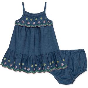 Little Me Clothes for Baby Girls’ Sundress with Panty, 12 Months – 4 Toddler(Blue)