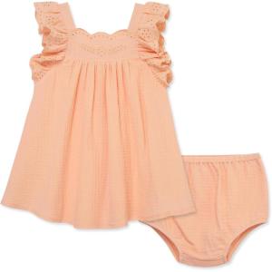 Little Me Clothes for Baby Girls’ Sundress with Panty, 12 Months – 4 Toddler(Peach Pearl)