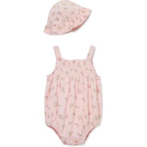 Little Me Clothes for Baby Girls’ Terry Bubble Romper and Hat Set, 3 to 12 Months(Mary’s Rose/Multi)