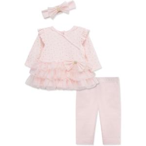 Little Me Clothes for Baby Girls’ Tutu Shirt and Legging Set, 3 Months to 24 Months(Barely Pink/Gold Dot Shine)