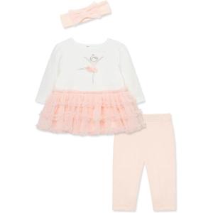 Little Me Clothes for Baby Girls’ Tutu Shirt and Legging Set, 3 Months to 24 Months(Seashell Pink)