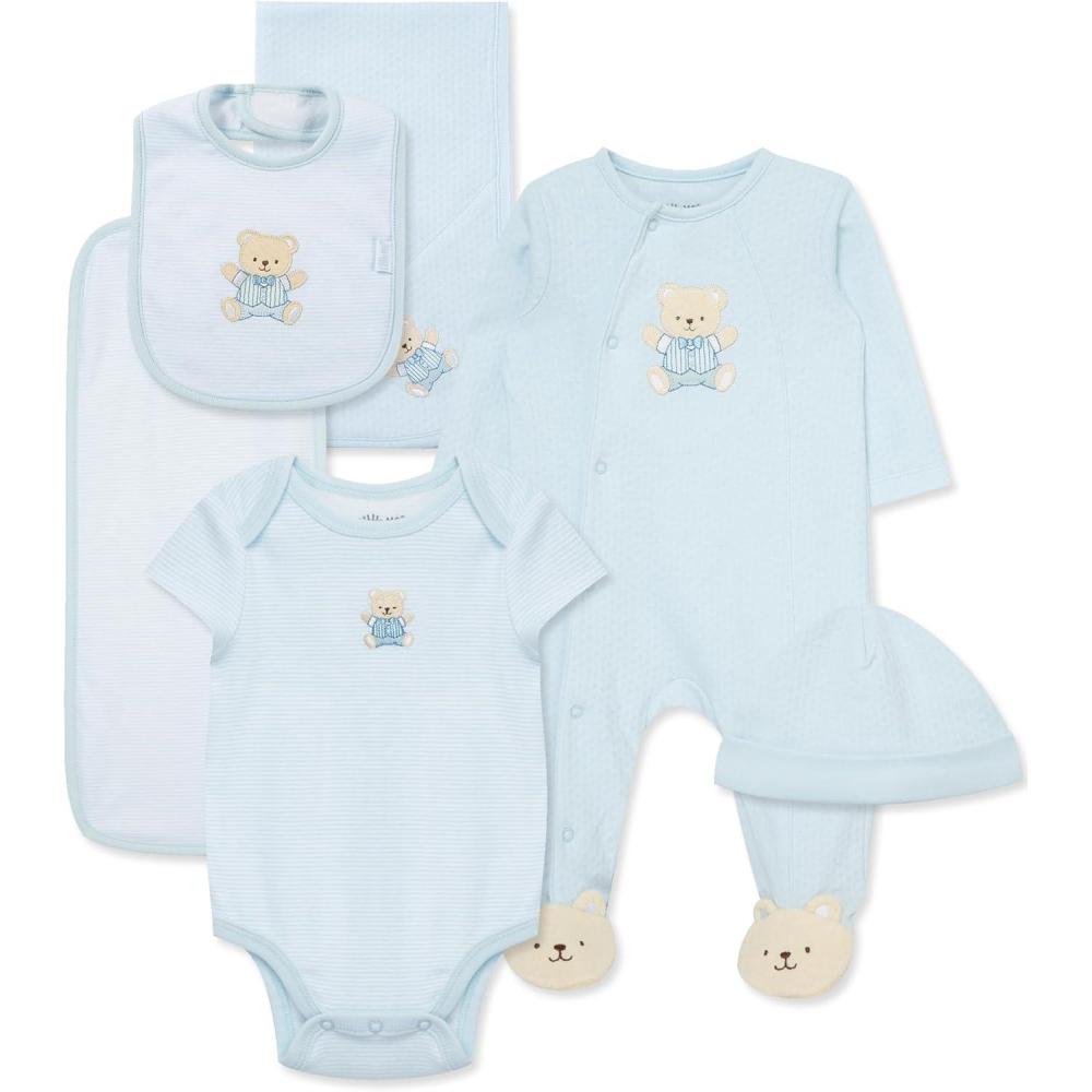 imageLittle Me Baby Layette Gift Set Clothes Outfits Essentials for Girls amp Boys Newborns 3 and 6 MonthsBlue Bear