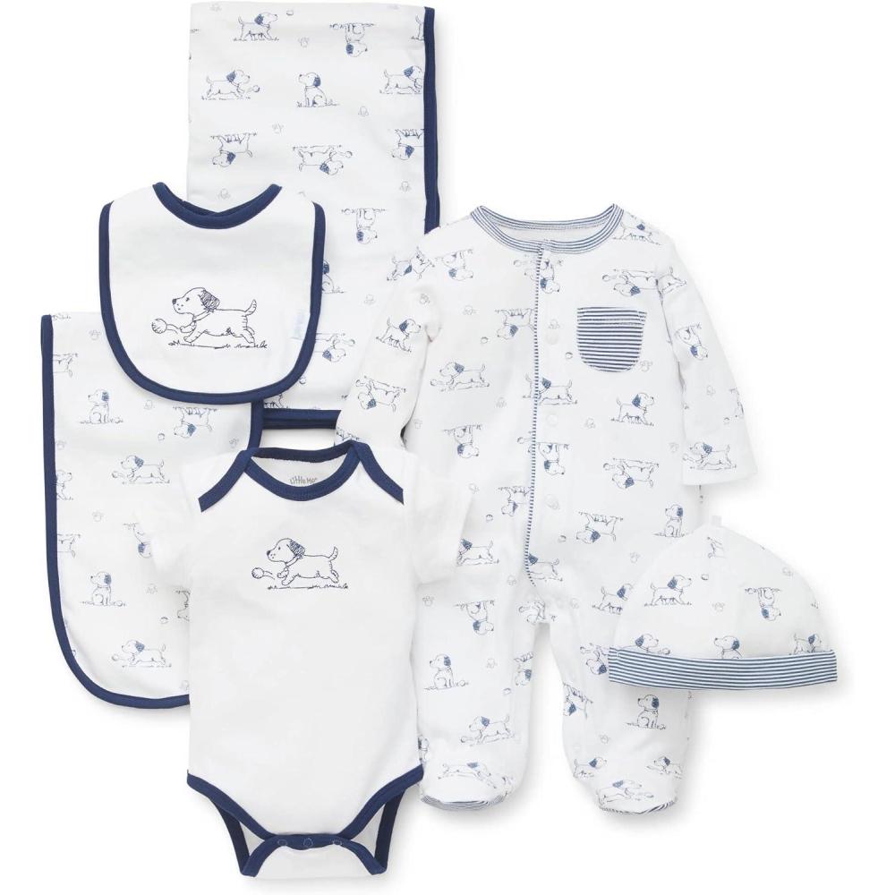 imageLittle Me Baby Layette Gift Set Clothes Outfits Essentials for Girls amp Boys Newborns 3 and 6 MonthsPuppy Toile