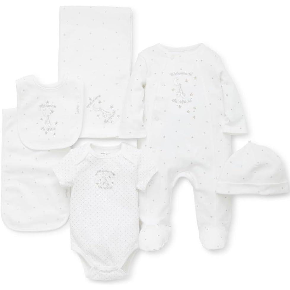 imageLittle Me Baby Layette Gift Set Clothes Outfits Essentials for Girls amp Boys Newborns 3 and 6 MonthsSoftest White