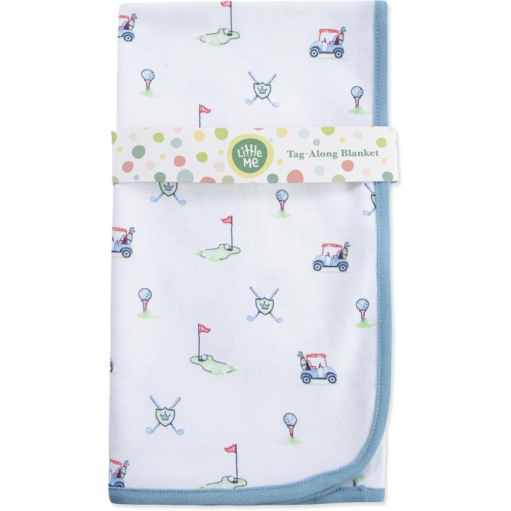 imageLittle Me Blankets for Baby Girls Blankets for Baby Bunnies Swaddling Receiving BlanketBlue Golf Club