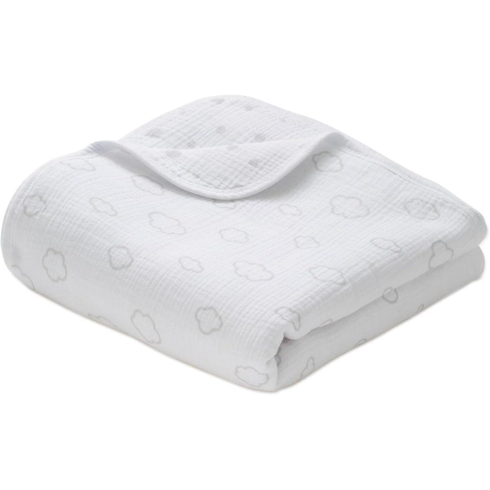 imageLittle Me Blankets for Baby Girls Blankets for Baby Bunnies Swaddling Receiving BlanketClouds