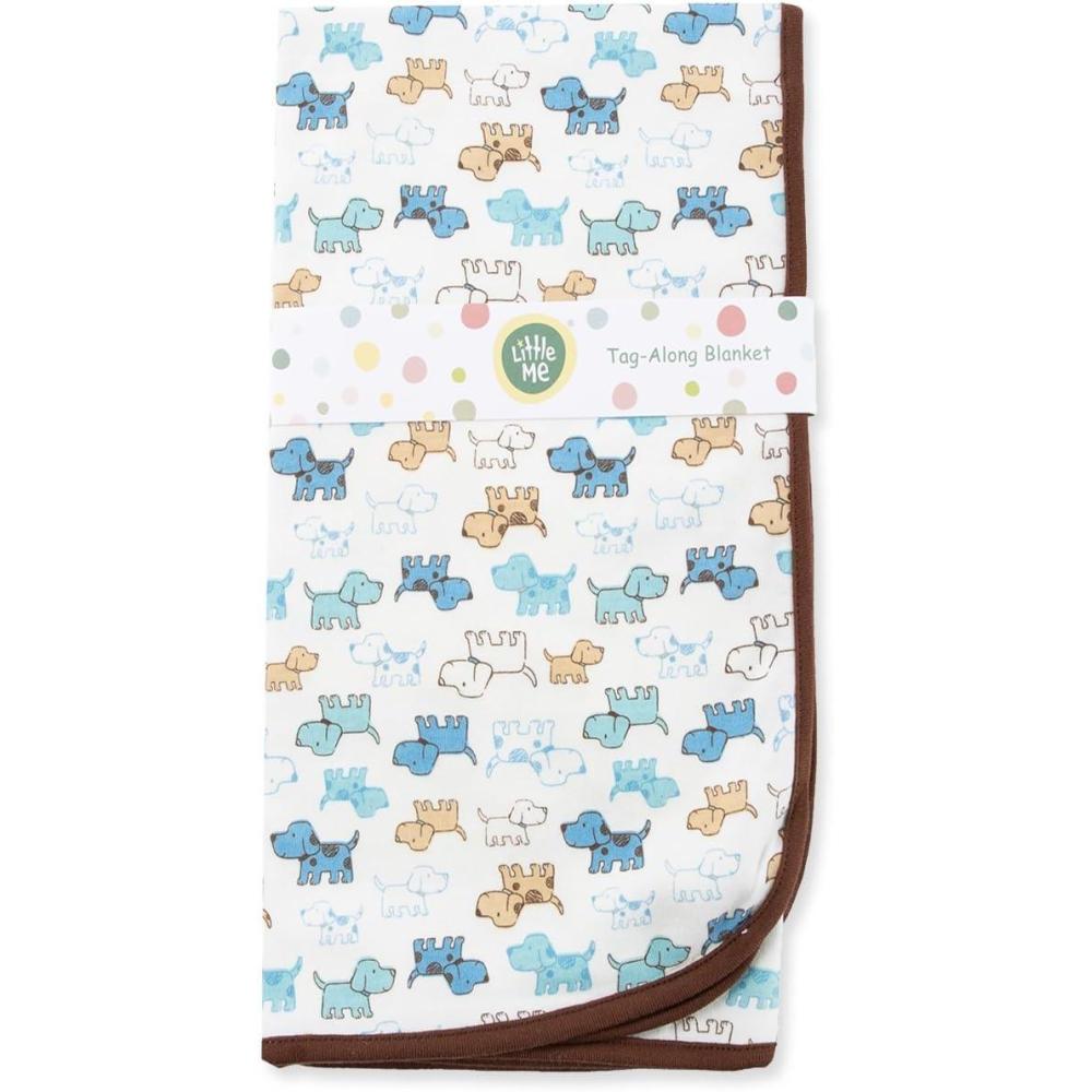 imageLittle Me Blankets for Baby Girls Blankets for Baby Bunnies Swaddling Receiving BlanketCute Puppies