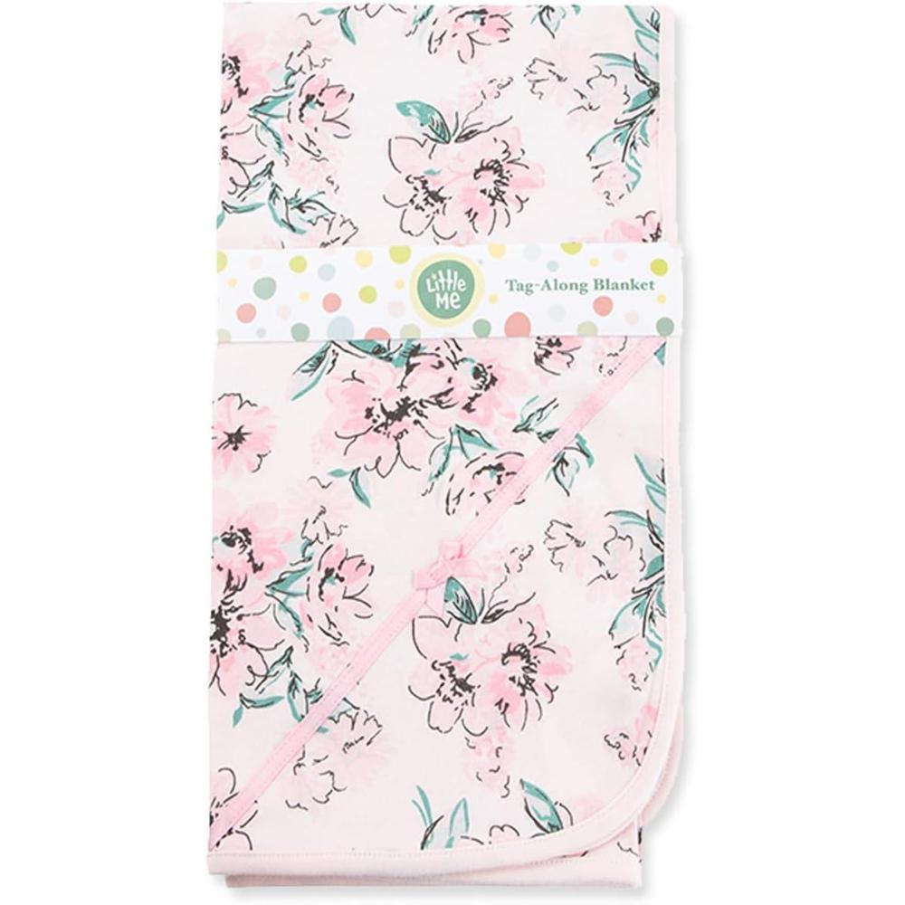 imageLittle Me Blankets for Baby Girls Blankets for Baby Bunnies Swaddling Receiving BlanketFloral Dream
